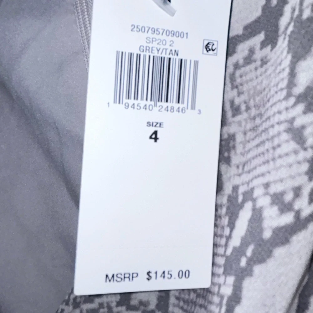 Lauren Ralph Lauren Womens Ruffled Print Sheath  Dress Grey, NWT 4 - Picture 5 of 8
